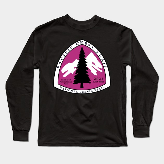 Pacific Crest Trail Thru hiker class of 2022 badge Long Sleeve T-Shirt by Deedy Studio